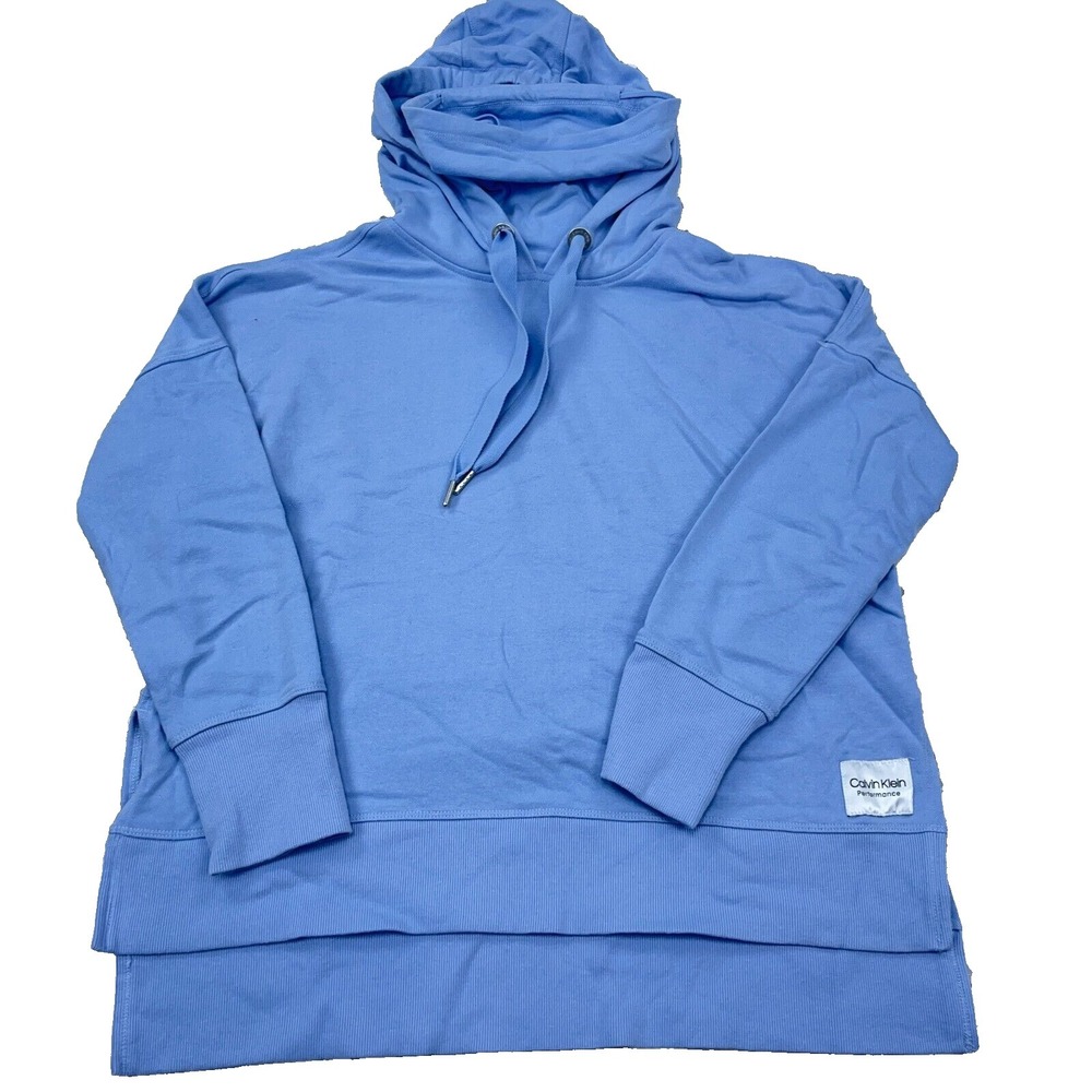 Calvin Klein Hoodie Women‎ Large Blue Sweatshirt Sweater Active Performance Gym